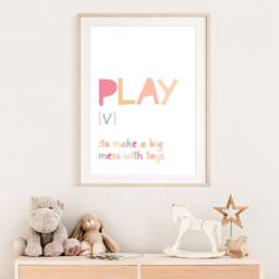 Play Definition Print, Playroom Prints, Nursery Wall Art, Colourful Pastel Girls Art - thumbnail 3