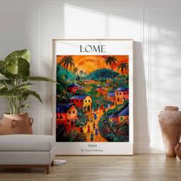 Lom?? Poster, Togo Beach Travel History Ancient Ruins West African Print, Art - thumbnail 3