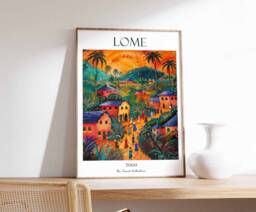 Lom?? Poster, Togo Beach Travel History Ancient Ruins West African Print, Art - thumbnail 1