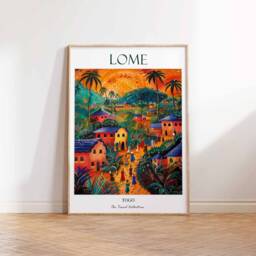 Lom?? Poster, Togo Beach Travel History Ancient Ruins West African Print, Art - thumbnail 2