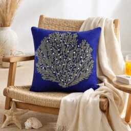 "Beaded Mother Of Pearl Sea Creature Pattern Cotton Linen Pillow Sham 24""x24""/26""x26" - thumbnail 2