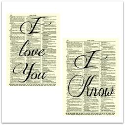 I Love You, Know Quote Art Printed On 125+ Year Old Antique Dictionary Pages, Bedroom Wall Decor, First Paper Anniversary Gift - thumbnail 1