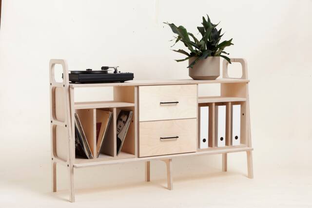 Handmade Wooden Sideboard, Mid-Century Modern Credenza Media Console, Record Player Stand, Tv Stand - image 1