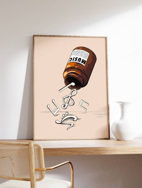 Music Wall Art, Art Print, Decor, Gift, Lovers Gift For Lover, Retro A1/A2/A3/A4 - image 1