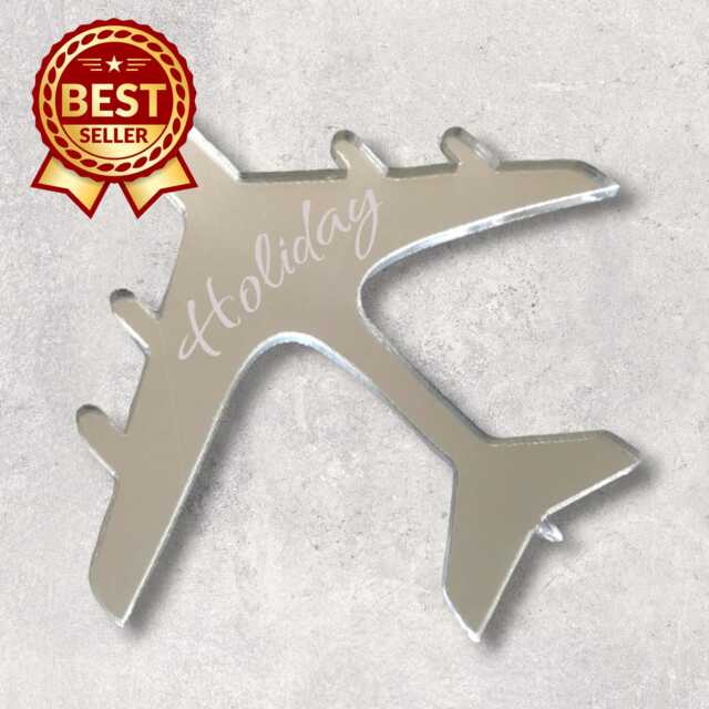 Aeroplane Acrylic Mirror Wall Art - Many Size, Colour Options & Personalised Engraving - Bespoke Items Made - image 1