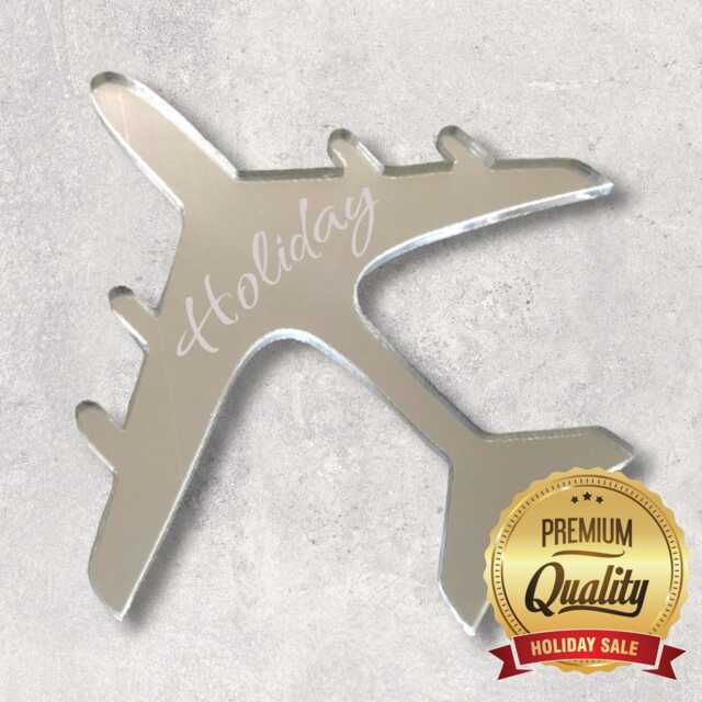 Aeroplane Acrylic Mirror Wall Art - Many Size, Colour Options & Personalised Engraving - Bespoke Items Made - image 1