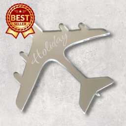 Aeroplane Acrylic Mirror Wall Art - Many Size, Colour Options & Personalised Engraving - Bespoke Items Made - thumbnail 1