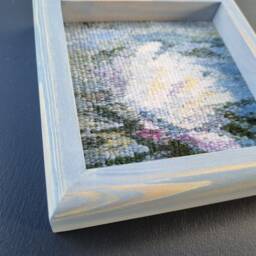 Water Lilies Tapestry Small Framed Handwoven Art - thumbnail 3