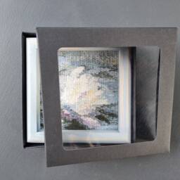 Water Lilies Tapestry Small Framed Handwoven Art - thumbnail 4