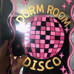 Dorm Room Disco Mirror, Uni Glitter Ball Mirrors, Themed Wall Art, Trendy Funky Decor - thumbnail 2