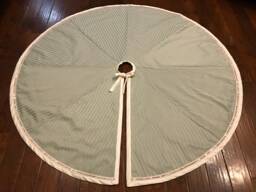 Handmade 69 Inch Frosted Green Sequin Christmas Tree Skirt - Made in Usa