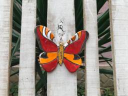 Hand Painted Ceramic Butterfly Wall Decor, Garden Art - thumbnail 1