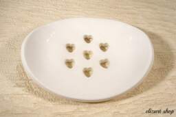 Handmade Ceramic Soap Dish With Drainage, White Oval Heart Holes, Holder, Clay Dish, Pottery