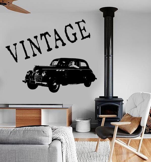 Wall Vinyl Decal Retro Classic Car Vintage Vechicle Amazing Decor 1337Dz - image 1