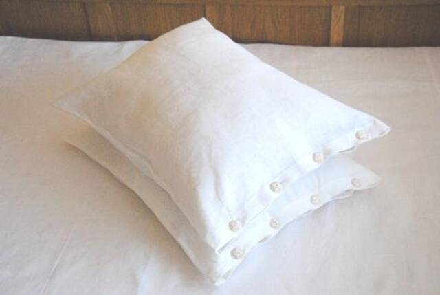 Set 2 Linen Pillow Covers. Standard, Large Shams With Buttons. Buttoned Case. Natural Bed Pillows - image 1
