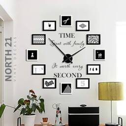 Family Wall Decal, Time Spent With Decor, Picture Frame Farmhouse Photos - thumbnail 2