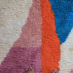 Moroccan Rug, Custom Fabulous Boujad Authentic, Azilal Abstract Multicolored Carpet - thumbnail 3