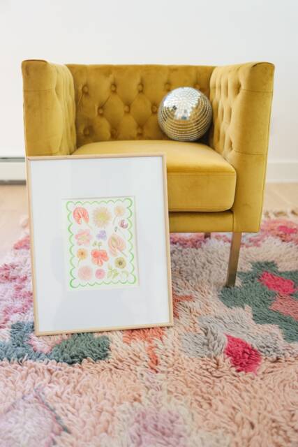 Tropical Flower Print, Wildflowers, Boho Floral Hand Painted Art Artwork, Whimsical - image 1