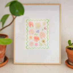 Tropical Flower Print, Wildflowers, Boho Floral Hand Painted Art Artwork, Whimsical - thumbnail 3