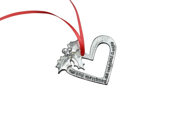 2 Year Anniversary Christmas Tree Ornament - Reads Our 2nd As Husband & Wife - image 1