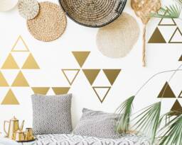 Large Triangle Wall Decals - Geometric Vinyl Decals, Gold Decal, Tribal Unique Modern Decor For Gifts & More