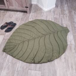 Organic Cotton Leaf Baby Play Mat Woodland Nursery Decor - thumbnail 4
