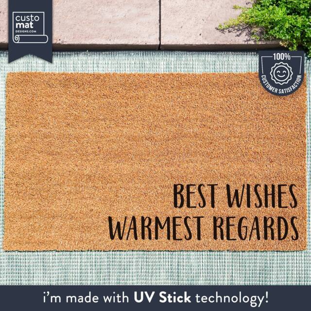 Best Wishes Warmest Regards Doormat - Custom Coir Funny Welcome Mat Housewarming Gift New Home - image 1