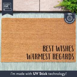 Best Wishes Warmest Regards Doormat - Custom Coir Funny Welcome Mat Housewarming Gift New Home - thumbnail 1