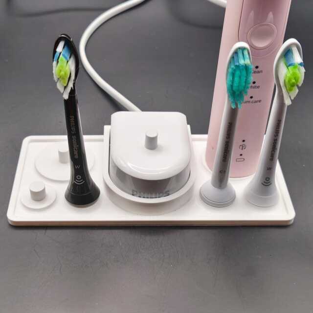 Electric Toothbrush Holder For Charger, 2 Toothbrushes & 4 Philips Sonicare Heads Stand Rectangular