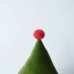Christmas Tree Pillow Moss Green Velvet Holiday Decor - thumbnail 3