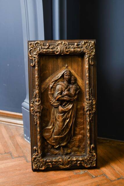 Sistine Madonna Wood Wall Art Religious Icon, Catholic Gift Personalized, Xs-Xxl, Tax Free - image 1