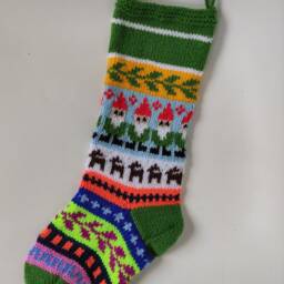 Knit Christmas Stockings For Kids, Vintage Ornament, Christmas Stocking Set Wish Name, Personalized Handmade Kit - thumbnail 2