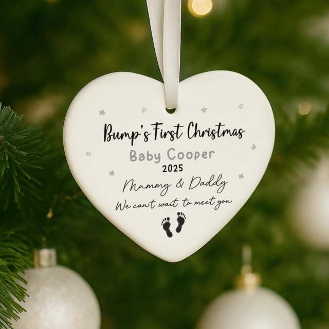 Personalised Bumps First Christmas Keepsake, Bump 1st Christmas, New Baby Gifts, Pregnant Gift For Baby, Bauble - image 1