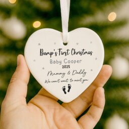 Personalised Bumps First Christmas Keepsake, Bump 1st Christmas, New Baby Gifts, Pregnant Gift For Baby, Bauble - thumbnail 3