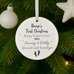 Personalised Bumps First Christmas Keepsake, Bump 1st Christmas, New Baby Gifts, Pregnant Gift For Baby, Bauble - thumbnail 2