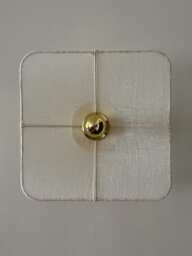 Fixed Wall Light in Linen With Golden Brass Finish Caramella - Nomadic Version On Request