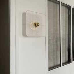 Fixed Wall Light in Linen With Golden Brass Finish Caramella - Nomadic Version On Request - thumbnail 2