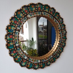 "Peruvian Mirrors ""Mirror 40 cm Mint" - thumbnail 3