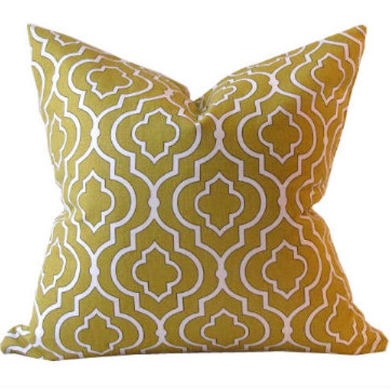 Moroccan Gold Pillow Cover, Linen Pillow Decorative Throw Pillow - image 1