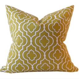 Moroccan Gold Pillow Cover, Linen Pillow Decorative Throw Pillow - thumbnail 2