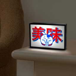 Japanese Lucky Cat Lightbox 3D Printed Kawaii Desk Decor Japan Decor Wall Art - thumbnail 3