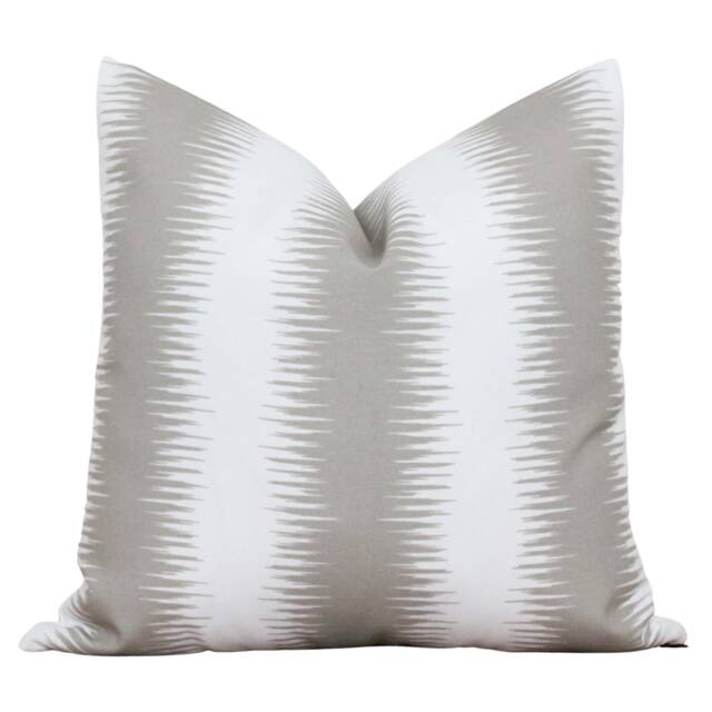 White & Beige Stripe Outdoor Pillow - 20 X Cover Lumbar Neutral Christian - image 1