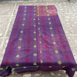 Artisan Handmade Vintage Kantha Quilt Reversible Patchwork Block Print Cotton Throw - thumbnail 4