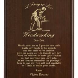 Woodworker Prayer Plaque - Skill Crafting Heirlooms From Raw Timber Using Patient Hands - thumbnail 3
