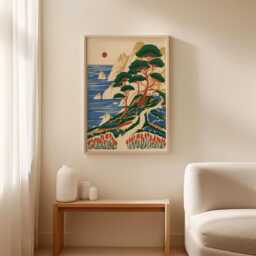 Mediterranean Coast Poster, Coastal Landscape Print, Seaside Wall Art - thumbnail 3