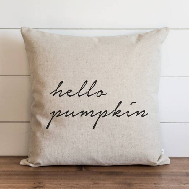 Fall Pillow Cover // Hello Pumpkin Autumn Thanksgiving Decor Home Farmhouse - image 1