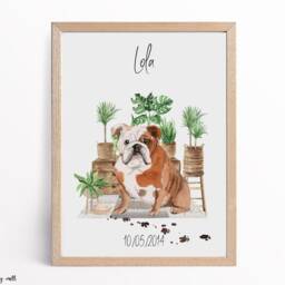 Personalized English Bulldog Print, Dog Memorial Art, Custom Pet Portrait - thumbnail 3