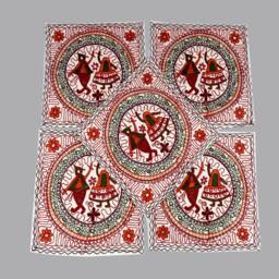 Designer Gujarati Work Decorative Pillow Cover, Cushion Covers - 16 X 16 Inches - Set Of 5 Pcs, Throw Pillow, Cotton Cover Set - thumbnail 3