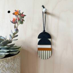 Geometric Christmas Tree Decoration - Mid-Century Modern Wooden Wall Art - thumbnail 3