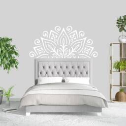 Half Mandala Wall Sticker Bedroom, Boho Chic Decor Living Room, Vinyl Decal, Mehndi Home Decoration, Art Mural For Meditation Room - thumbnail 2
